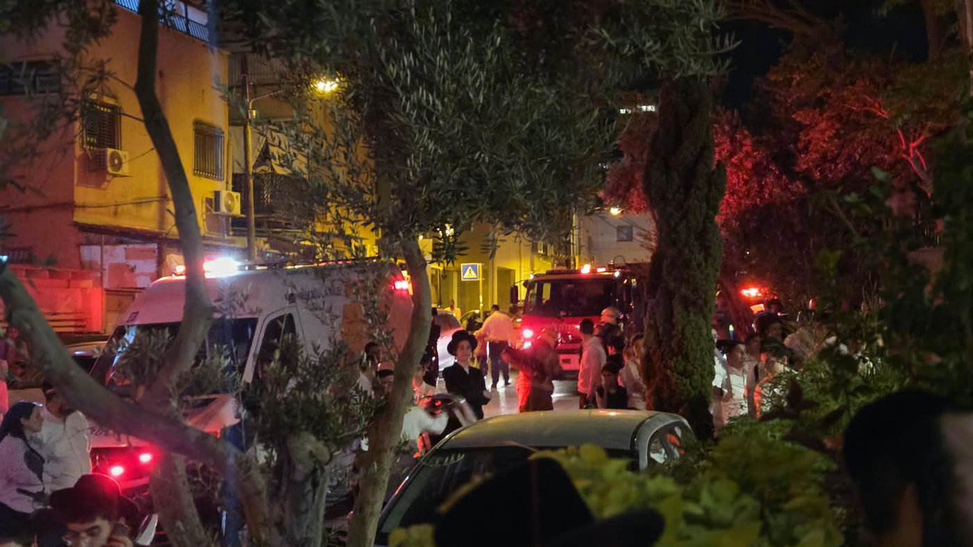 זירת השריפה בבית האבות בבני ברק