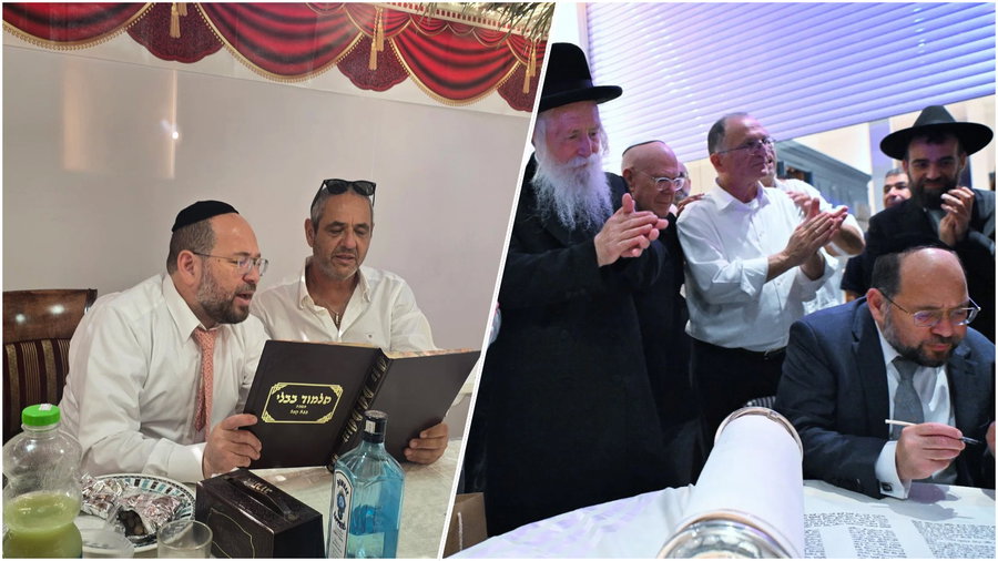בכתיבת אותיות אצל משפחת אבקסיסובחברותא עם ראש העיר השנה בסוכה