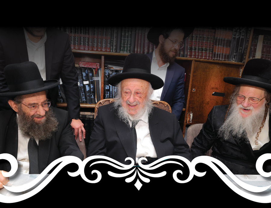 בית הדין של יתומים בראשות הגרב"ד פוברסקי יחד עם הגר"מ בן שמעון והאדמו"ר ממודזיץ