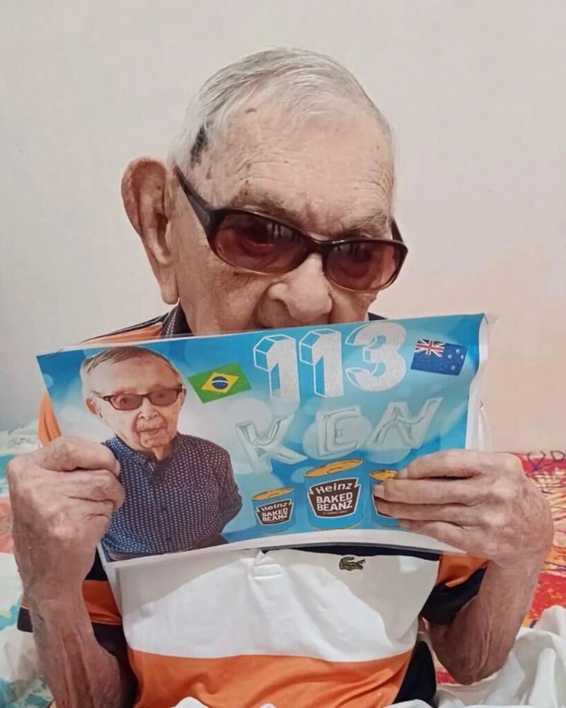 ז'ואאו מרינו נטו (ברזיל), האיש המבוגר בעולם, שולח ברכות יום הולדת לקן ויקס.