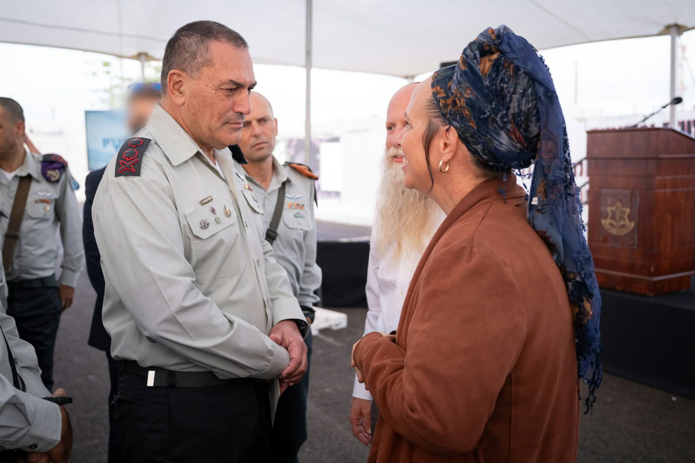 מעמד הזיכרון של פורום מטכ"ל בבסיס זיקים לציון שלוש שנים לטבח ה-7 באוקטובר