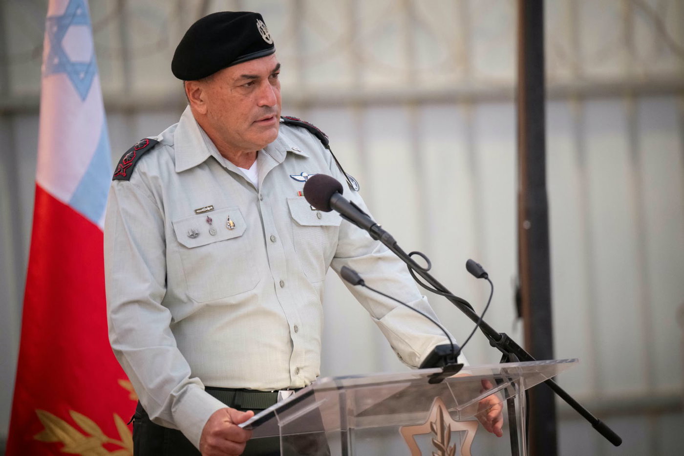 מעמד הזיכרון של פורום מטכ"ל בבסיס זיקים לציון שלוש שנים לטבח ה-7 באוקטובר