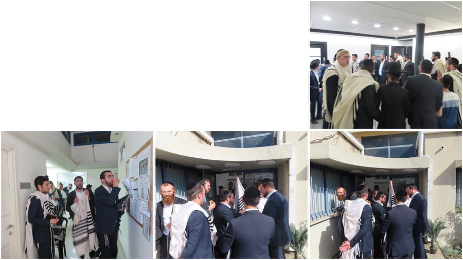 מודיעין עילית: האברכים התפללו שחרית עם טלית ותפילין בלשכת ראש העיר
