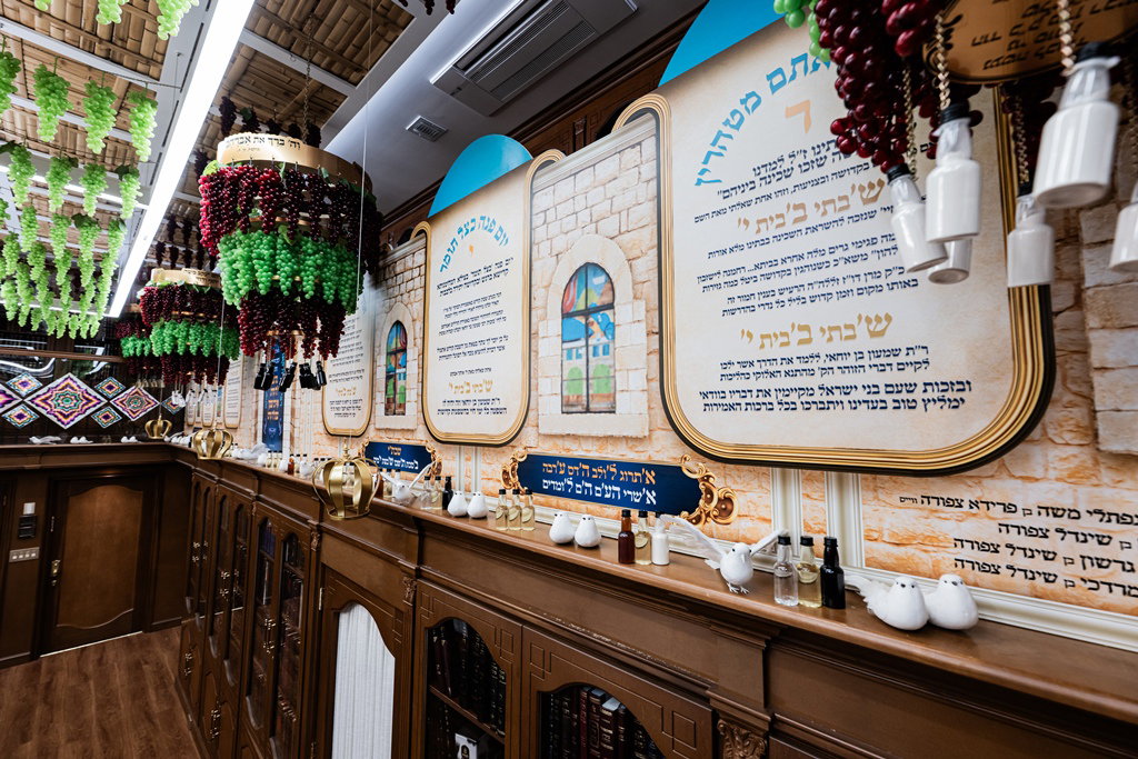 האדמו"ר מסאטמר מסכך סוכתו