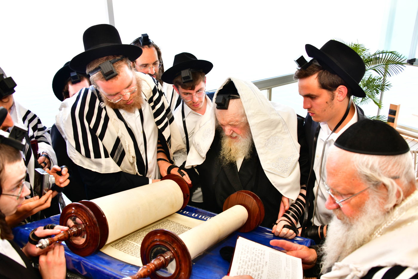 הגר"מ שטרנבוך בתפילת שחרית בנתניה