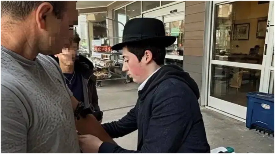 הת׳ מענדי וילנקין בעיסוק במבצע תפילין