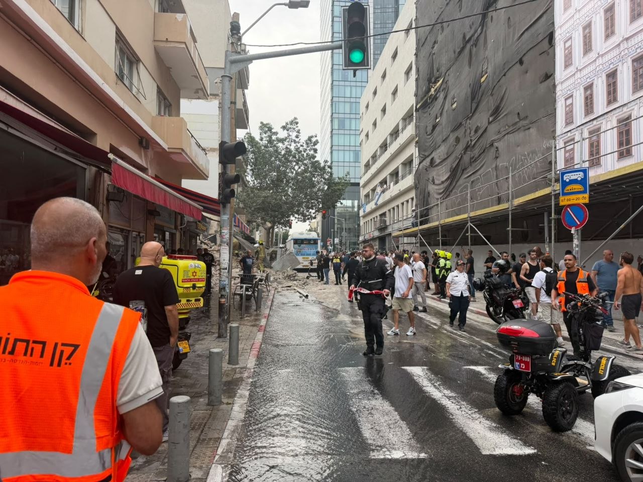 זירת הקריסה בתל אביב