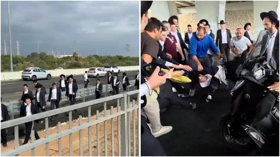 אזרחים פינו באלימות את המפגינים החרדים; המשטרה משתמשת ברימוני הלם