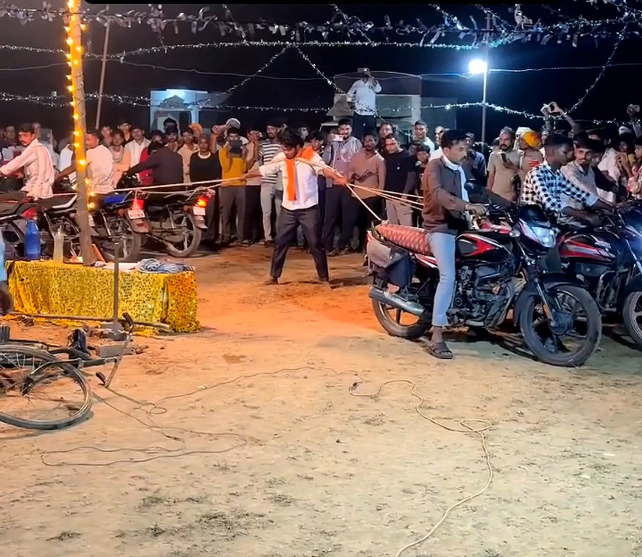כמעט הוצאה להורג: גבר ניסה לעצור שישה אופנועים בצווארו