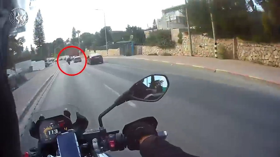 המרדף אחר רוכב האופנוע והמעצר