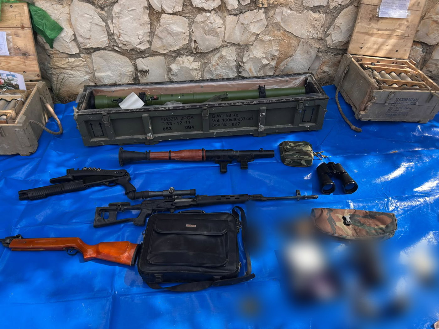 אמצעי לחימה שאותרו במרחב הביטחוני בדרום לבנון