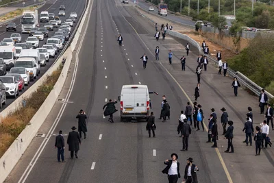 חסימת מחלף יבנה בכביש 4, בשבוע שעבר