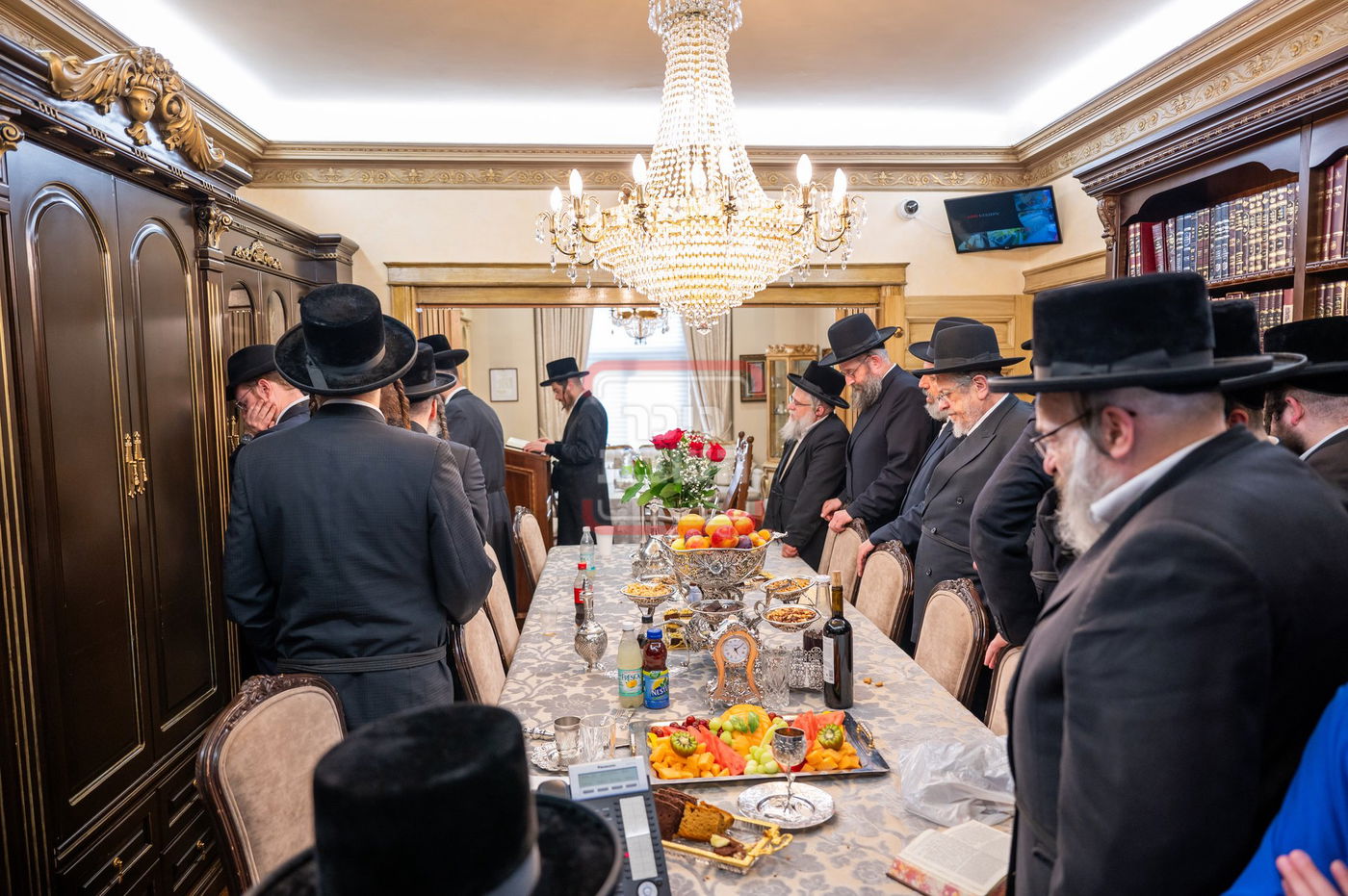 האדמו"ר מסאדיגורה במעמד קבלת פנים בבית האכסניה במאנטריאל