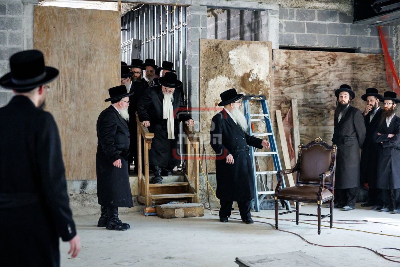 הנחת אבן הפינה למקווה הפרטית של האדמו"ר מסקווירא