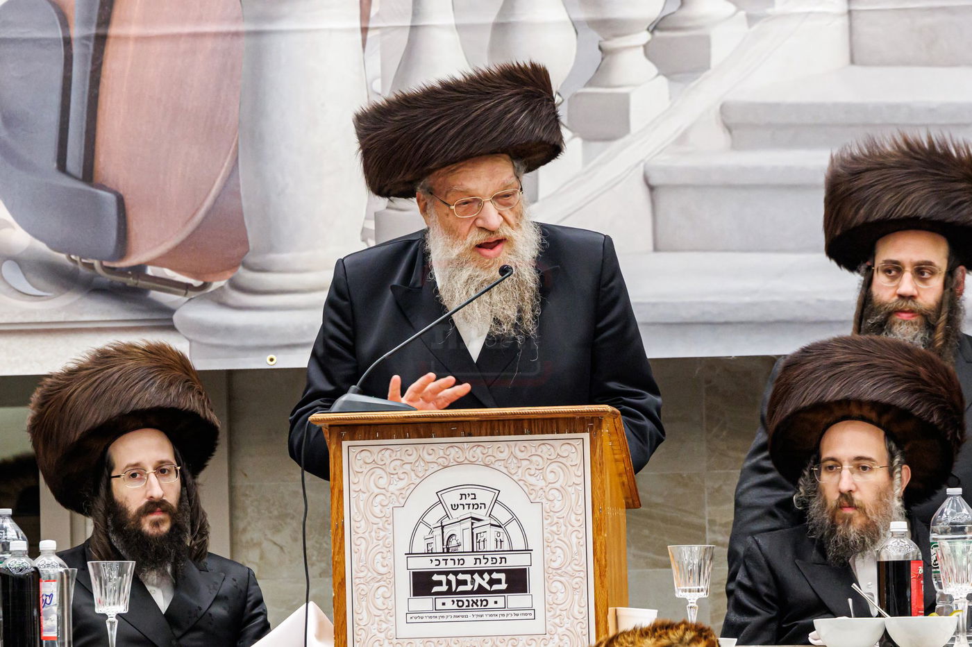 הגאון רבי ברוך אברהם הורוביץ, ראש ישיבת באבוב נואם