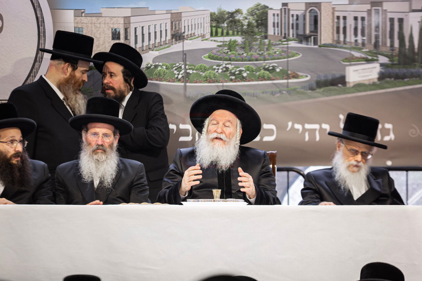 הנחת אבן הפינה לישיבה כרם שלמה ד'באבוב