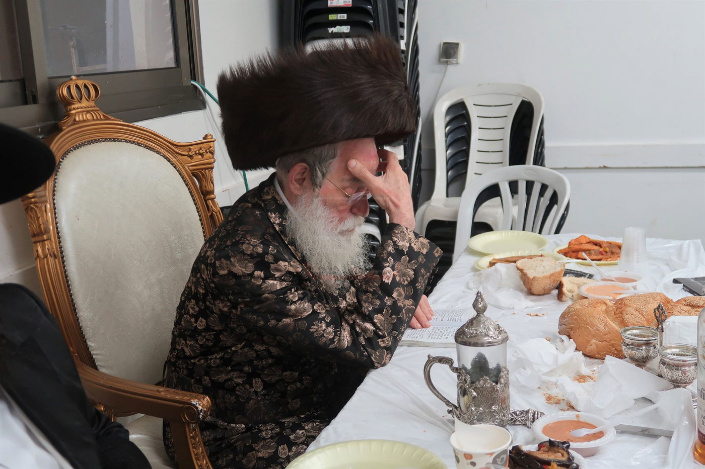 האדמו"ר מספינקא ירושלים בשבת באתרא קדישא מירון 