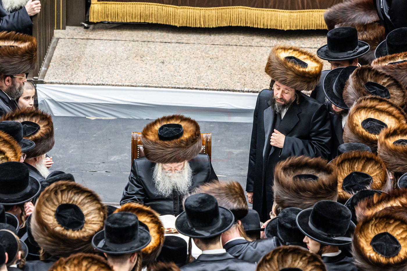 האדמו"ר מבאבוב בלימוד ספרי חסידות בערב שבת