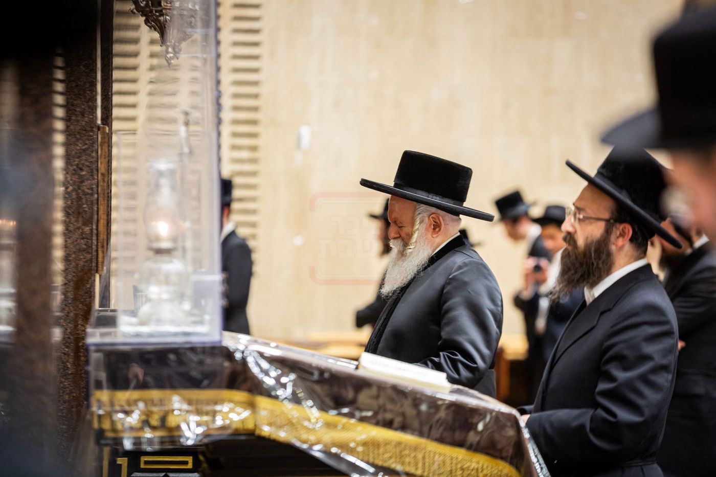 האדמו"ר מבאבוב בתפילת ערבית