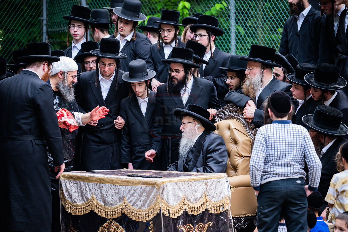  מעמד שחיטת כבש הפדיון במחנה ישיבת סערדאהעלי