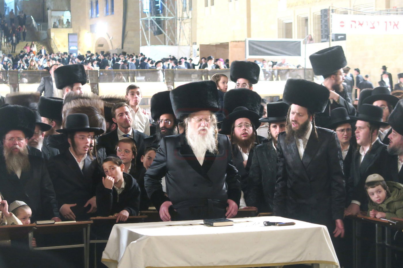 האדמו"ר ממודז'יץ בתפילה ע"י ה'כותל המערבי'