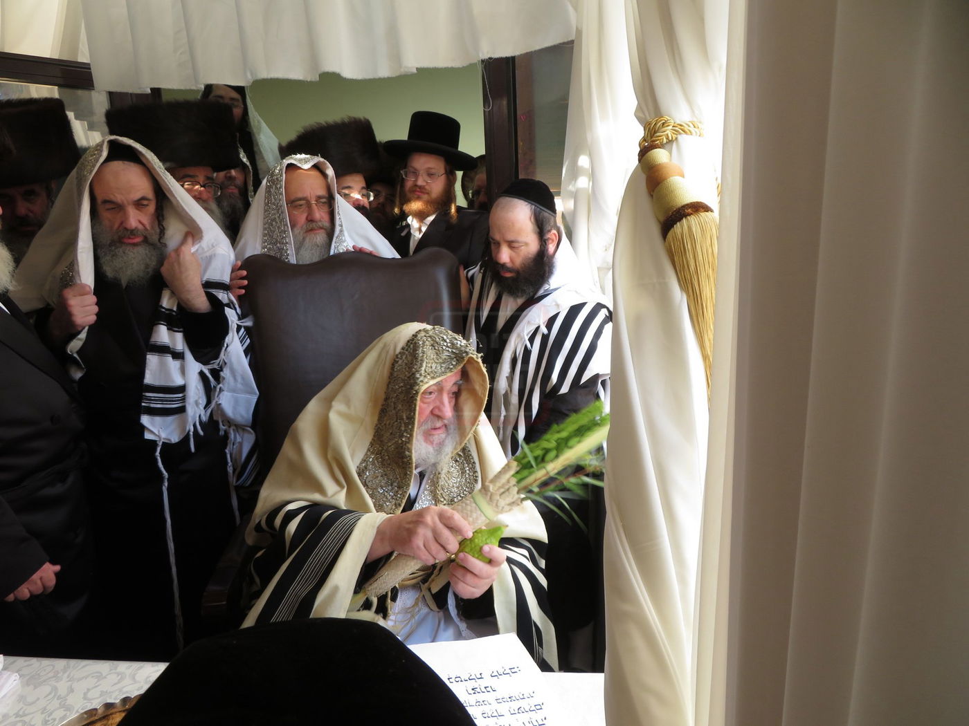 האדמו"ר מויז'ניץ בנענועים לפני התפילה בהושענא רבה