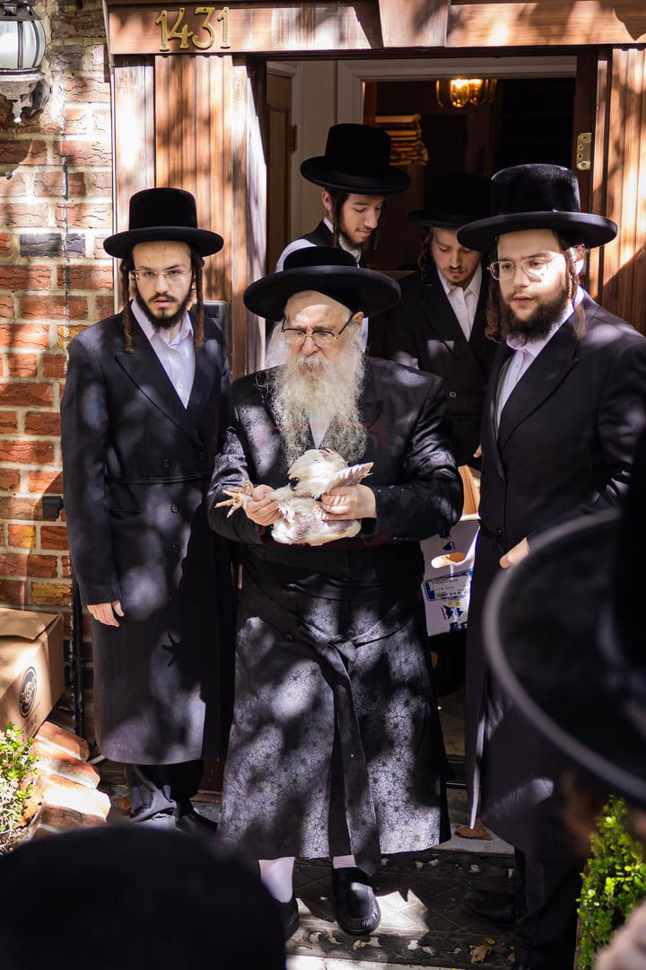 האדמו"ר מצאנז קלויזנבורג במנהג כפרות