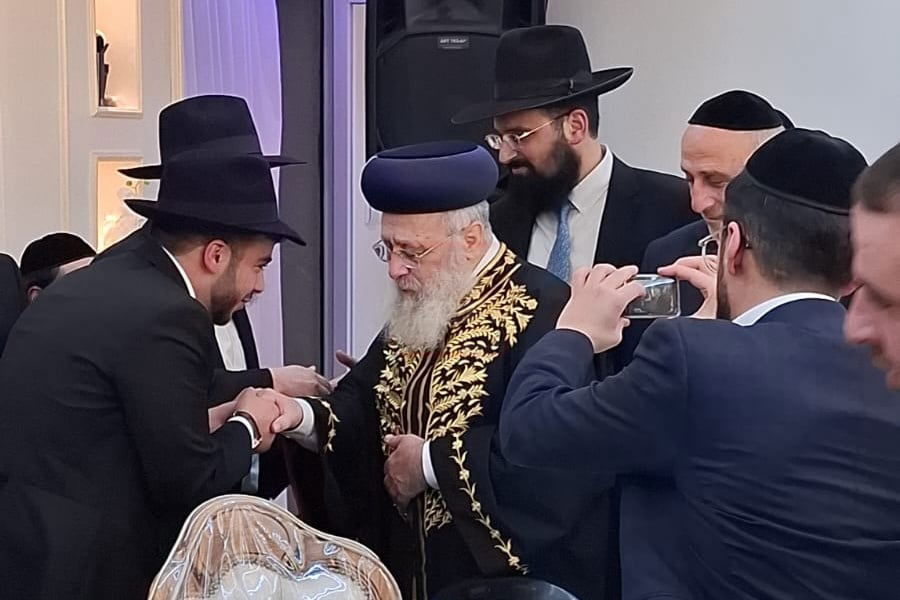 הראשל"צ הגר"י יוסף בשמחת ש"ב לבן הרה"ג ר' שמעון דרור