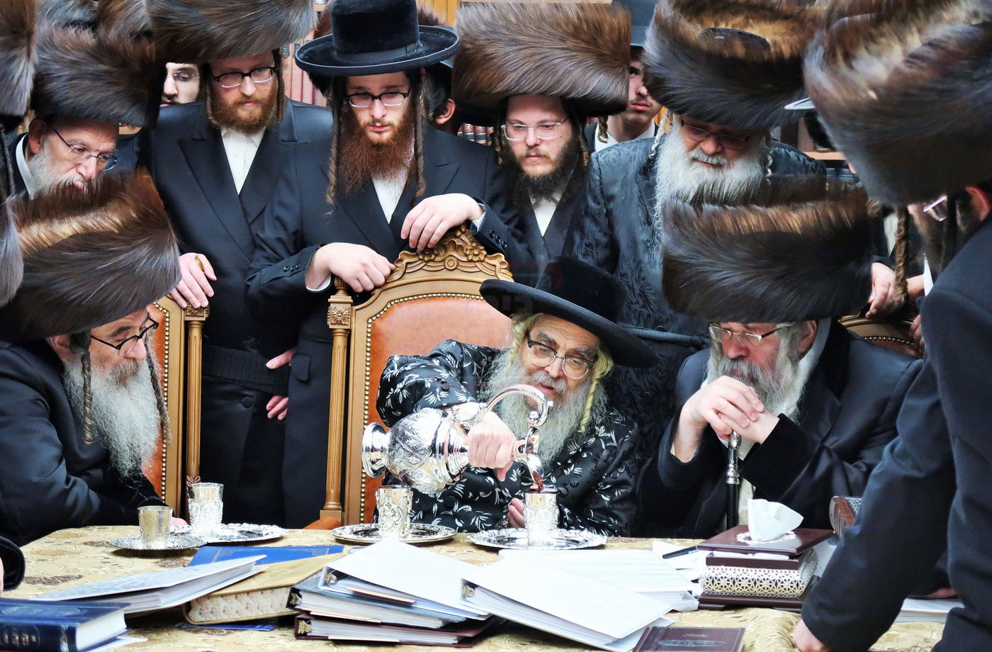 האדמו"רים מספינקא וראחוב בביקור אצל האדמו"ר מסאטמר