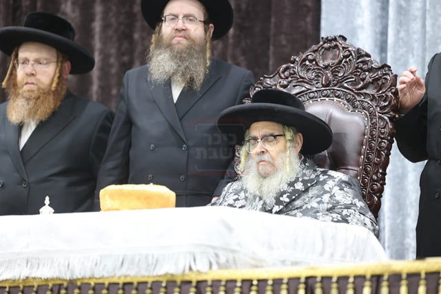 מעמד קבלת הפנים להאדמו"ר מסאטמר בשילוב סיום כתיבת ס"ת