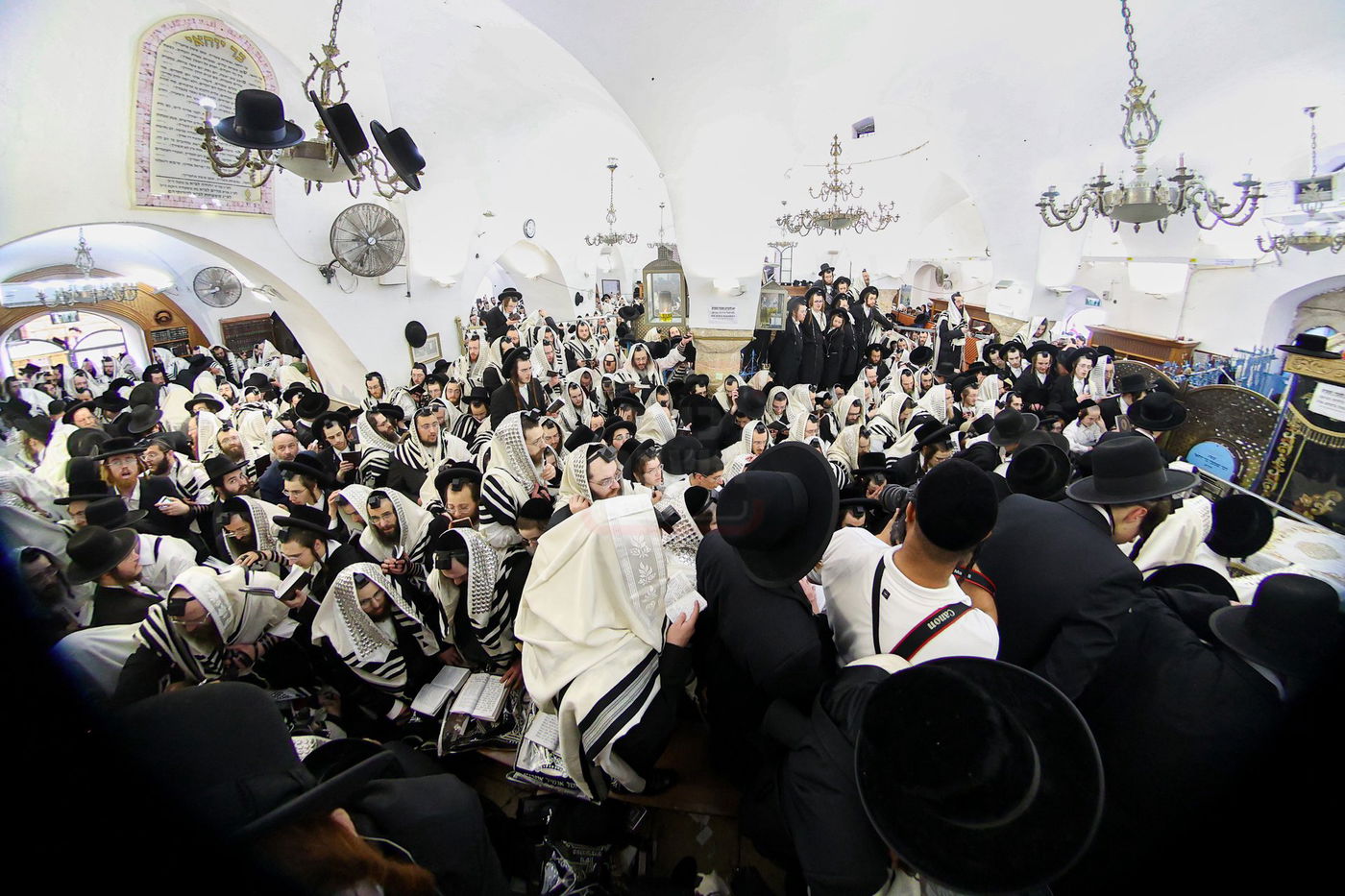 האדמו"ר מסאטמר בתפילת שחרית במירון