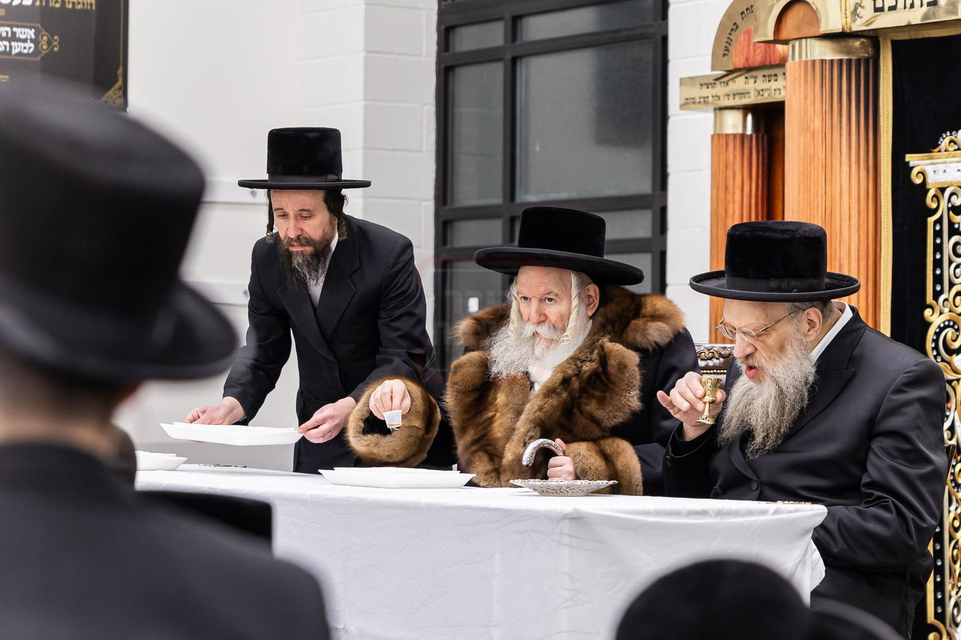 האדמו"ר מבאבוב בקידוש לבנה במתיבתא עץ חיים