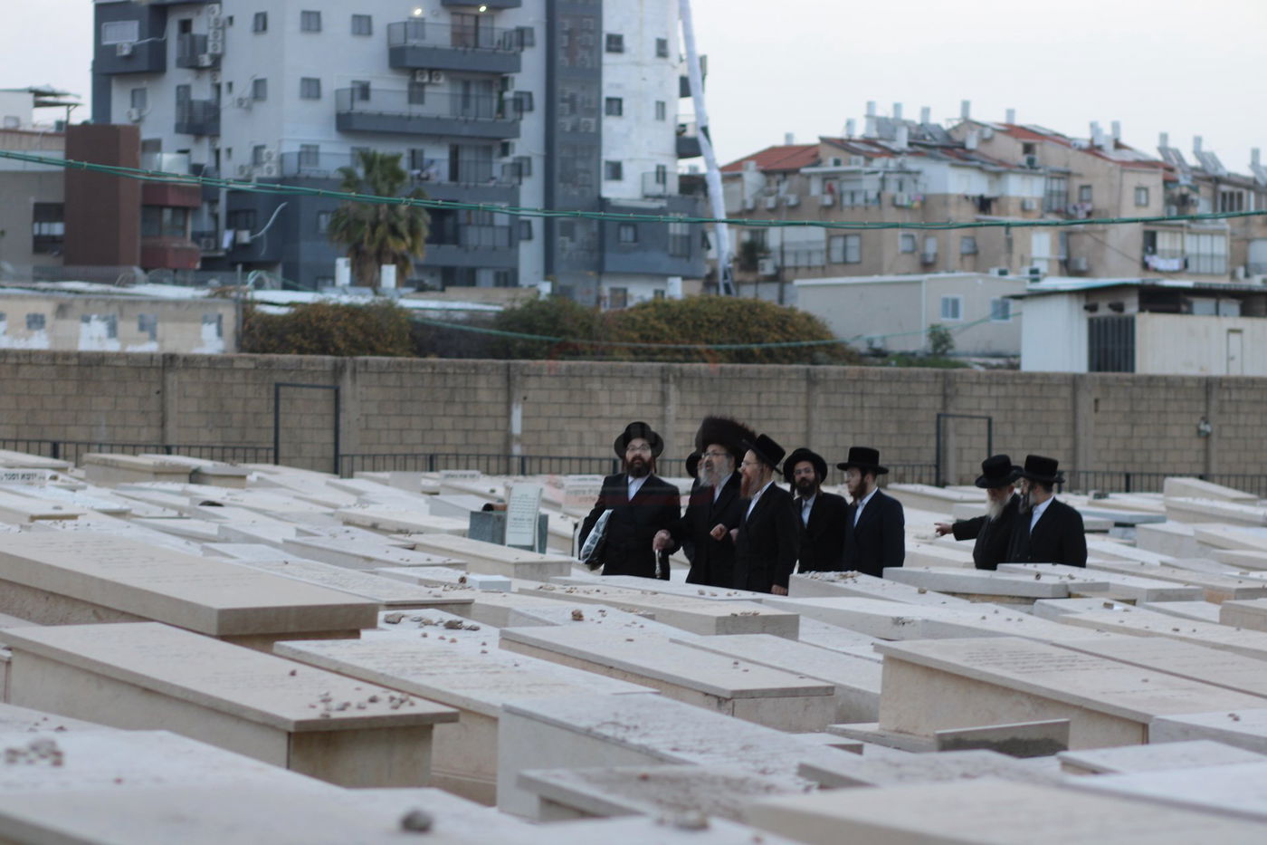 האדמו"ר מויז'ניץ לונדון בבית העלמין בויז'ניץ