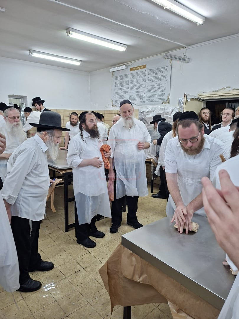 האדמו"ר מאמשינוב באפיית מצות