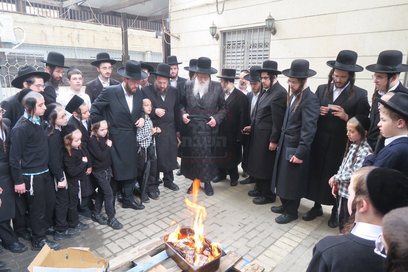 האדמו"ר ממודז'יץ בשריפת חמץ