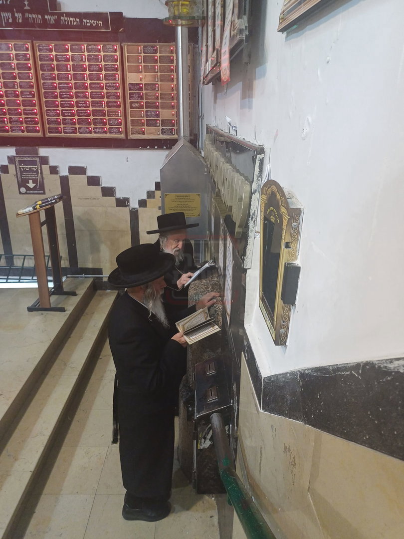 האדמו"ר מזלאטשוב בתפילה בעיה"ק טבריה