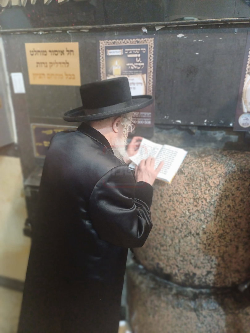 האדמו"ר מזלאטשוב בתפילה בעיה"ק טבריה