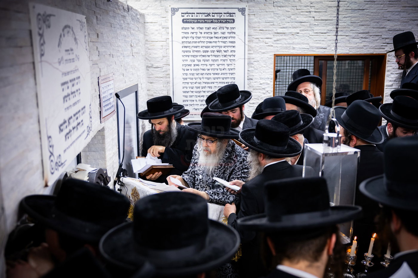 האדמו"ר מסאטמר בתפילה באוהל